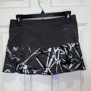 Nike Dri-Fit Grey Golf Tennis Pull On Athletic Skort sz Small Women S Geometric